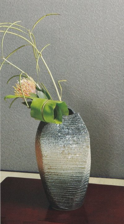 画像2: 古信楽扇面花入 １２号　B008-08