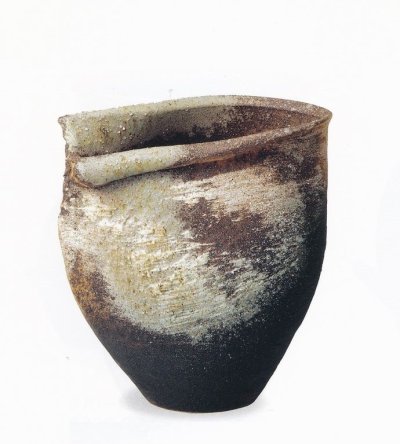 画像1: 古陶白窯変花入 １２号　B006-02