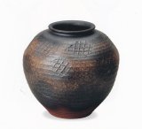 焼締丸花瓶　１０-８号　B010-01-02