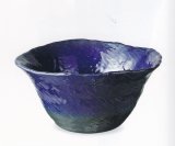 青ガラスひねり花器 14号 B007-09