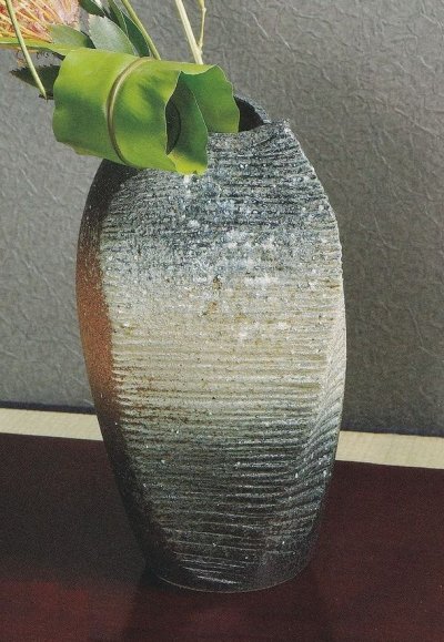 画像1: 古信楽扇面花入 １２号　B008-08