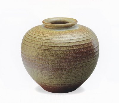 画像1: 火色チタン丸花瓶　１０号　B010-05