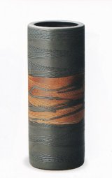 黒釉流線寸胴花入 10号 B014-11