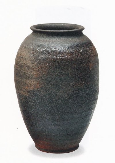 画像1: 焼締壺型花入　８号　B012-06