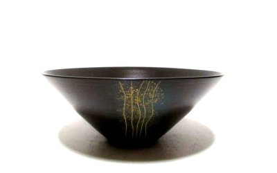 画像1: ダークグレー９.５号丸広口鉢　T-０７-５５