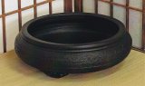 手造り 黒イブシ１２号丸袋型水盤　TZ-６