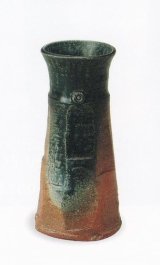 青灰釉面取花入 ６号　B017-09