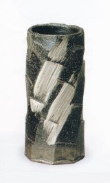 白刷毛目面取花入 ６号　B017-05