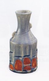 青灰釉焼締花入 ６号　B017-11