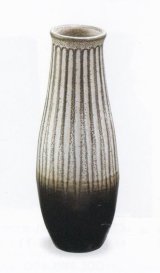 白窯変しのぎ長花入 ７号　B019-12