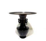 特-７８４　銅器　専好立華瓶角 耳付　（再生品）（一点限り）