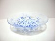 画像1: ガラス花器　しぶき水盤　コバルトブルー　G-５６ (1)