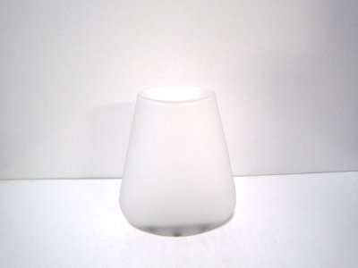 画像1: 特-１２０　ガラス花器　末広型白スリ　　