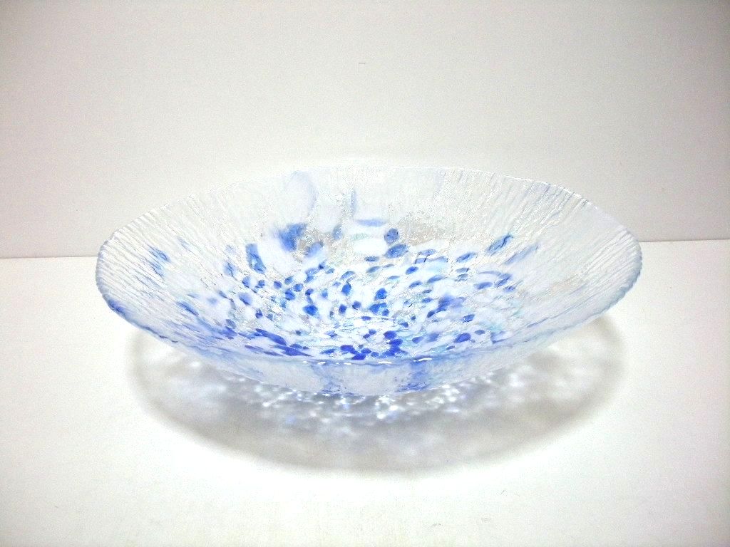 最安値で-ブルーガラスソリ水盤 12号 （水盤・信楽焼き・信楽焼・花瓶