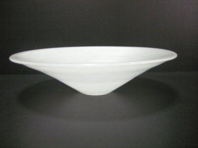 画像1: ガラス花器　乳白水盤　G-２４