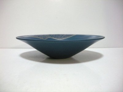 画像1: 藍色１２号小判皿鉢　T-２３－１
