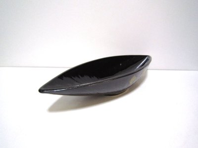 画像2: 黒細舟形花器　T-２３－７９