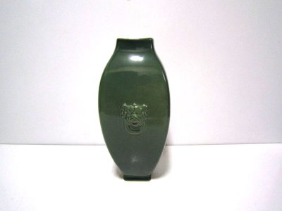 画像1: 青磁耳付角花瓶　ＫT-１７-１