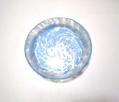 画像2: ガラス花器　湧水水盤　ブルー　G-７５