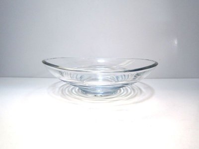 画像1: ガラス花器　クリア波紋水盤　ＣG-２３