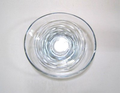 画像2: ガラス花器　クリア波紋水盤　ＣG-２３