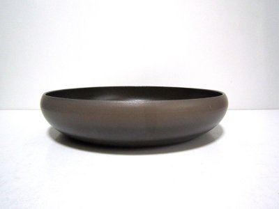 画像1: 特-２１２　鉄色丸碗型万年青鉢１１号　