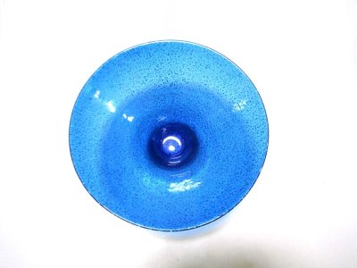 画像2: ガラス花器　ブルー朝顔　G-９６