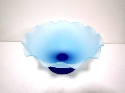 画像1: ガラス花器　ブルーコンポート　ＣＧ-２６