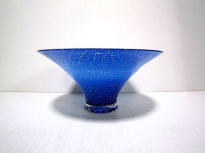 画像1: ガラス花器　ブルー朝顔　G-１０３