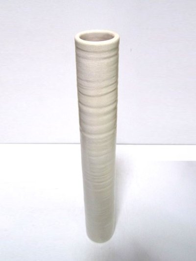 画像1: 手作り　白釉２１号長筒型花器　T-２５－７５