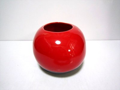 画像1: 赤玉子型花器　T-２５－７３R