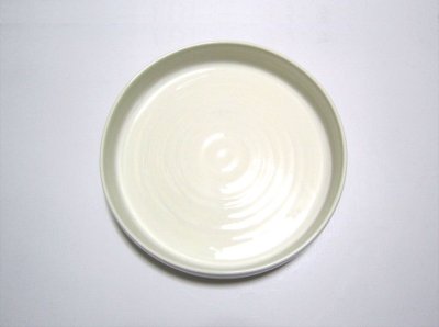 画像2: 特-３０８　白釉丸切立帯入水盤１０号　
