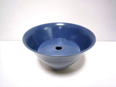 画像1: 特-３２１　７.５号ブルーグレー碗型生花花器