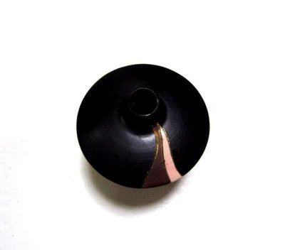 画像2: 特-３４９　一品作手造り黒コマ型花器