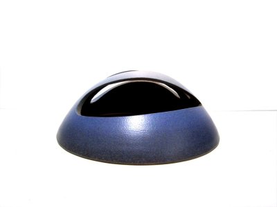 画像1: 手造り 紺ボカシ半球形変型　T-２８-１０