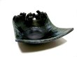 画像3: 特-４７５　手作り黒ビードロ流し片巻角皿鉢　 (3)