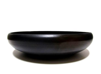 画像1: 黒１１.５号丸碗型オモト鉢　T-２９－１９