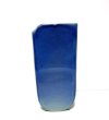 画像5: 特-５５１　手作り青ガラス釉１２号変型角型花器 (5)