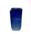 画像8: 特-５５１　手作り青ガラス釉１２号変型角型花器 (8)