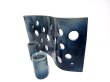 画像4: 手造り 青ガラス釉穴明き陶板花器　T-３０-６ (4)