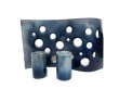 画像3: 手造り 青ガラス釉穴明き陶板花器　T-３０-６ (3)