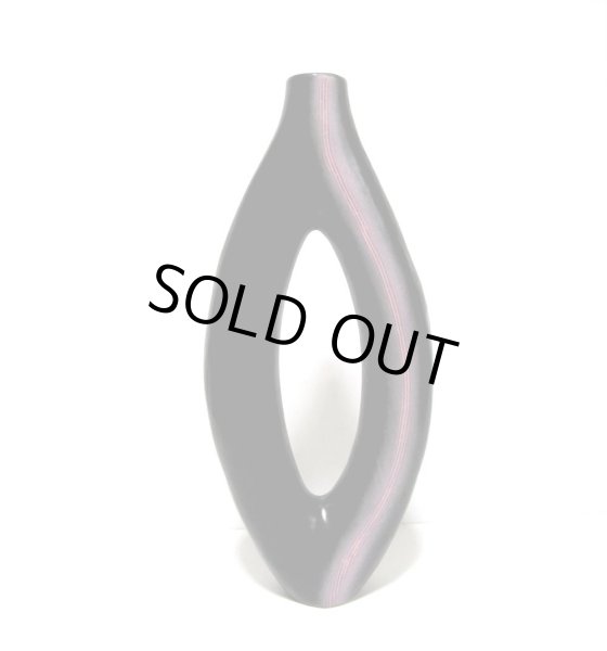 画像3: 特-５７７　黒縦長リング花器 (3)