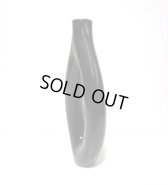 画像8: 特-５７７　黒縦長リング花器 (8)