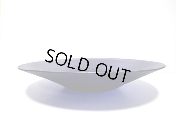 画像2: ガラス花器　一品作紫色１２.５号大皿　G-１２９ (2)