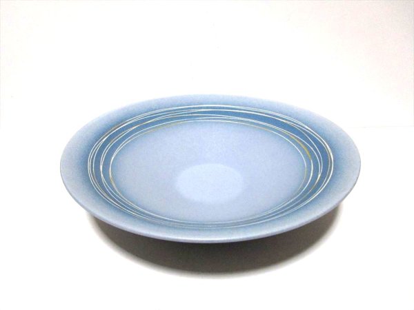 画像1: ブルーグレイ１２号丸皿鉢　T-３１－５４ (1)