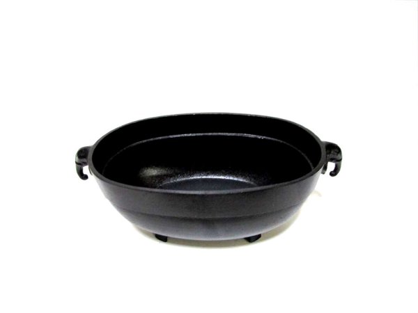 画像9: アルミ合金花器　８寸合金小判砂鉢 象耳付 古茶散らし (9)