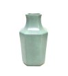 画像1: 特-５９１　青磁色正角角切花瓶 (1)