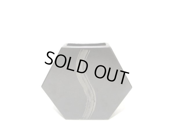 画像2: 特-４４２　六角型花器ダークブラウン (2)