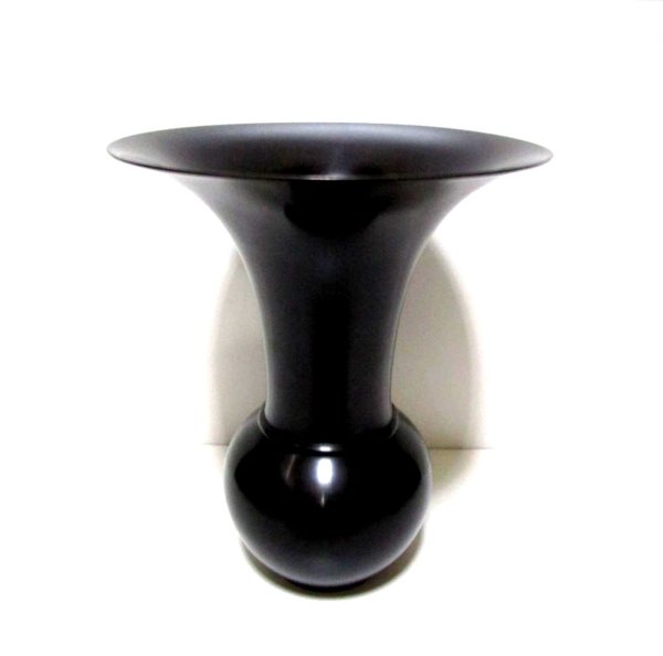 画像1: 特-７７６　銅器　古典丸蕪立華瓶 古銅色　（再生品）（一点限り） (1)
