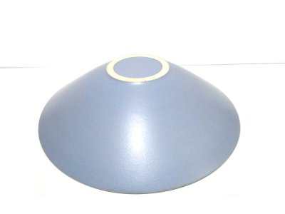 画像3: 特-７８１　ブルーグレイ１２号丸皿鉢 （少難あり）